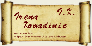 Irena Komadinić vizit kartica